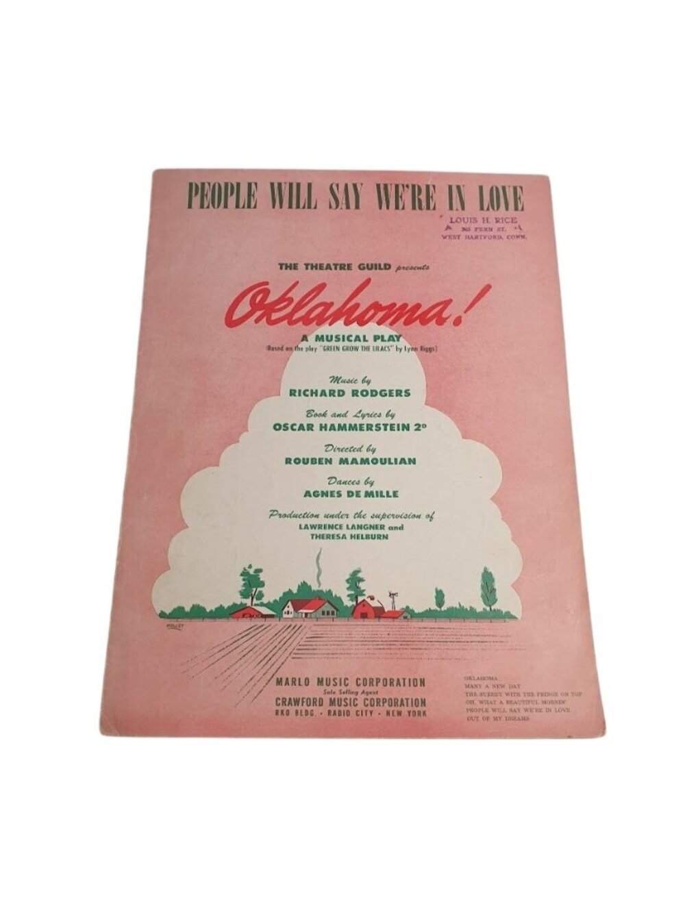 People Will Say Were In Love Vintage Oklahoma Sheet Music Rodgers Hammerstein